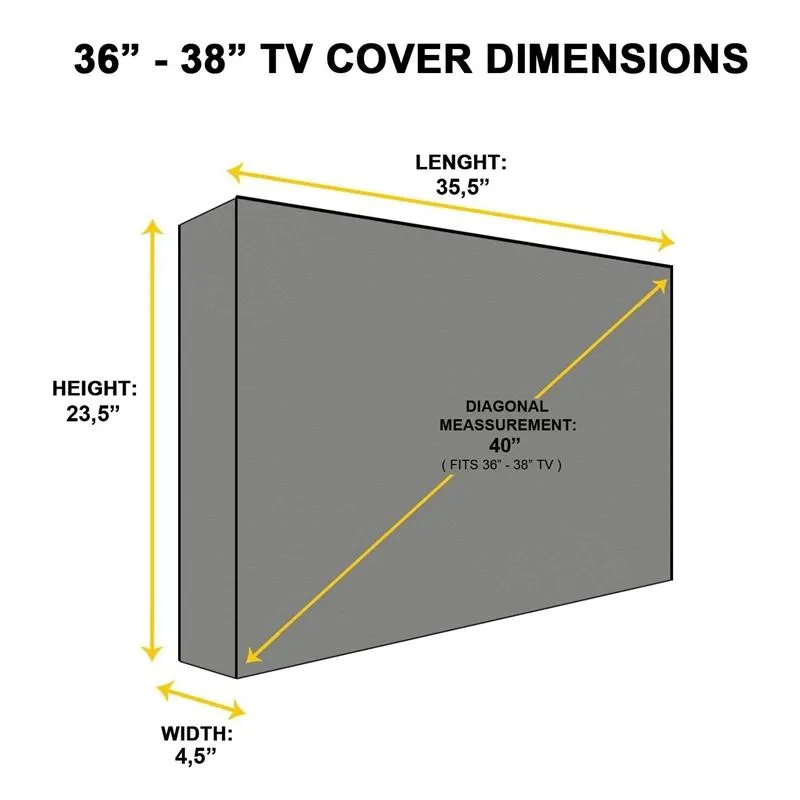 Universal Outdoor Tv Cover - Waterproof & Dustproof - Fits 36-38 Inches