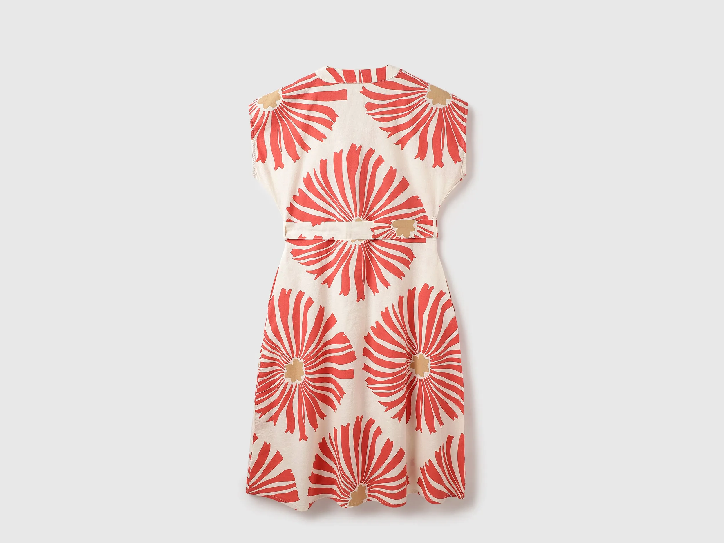 V-Neck Printed Shirt Dress