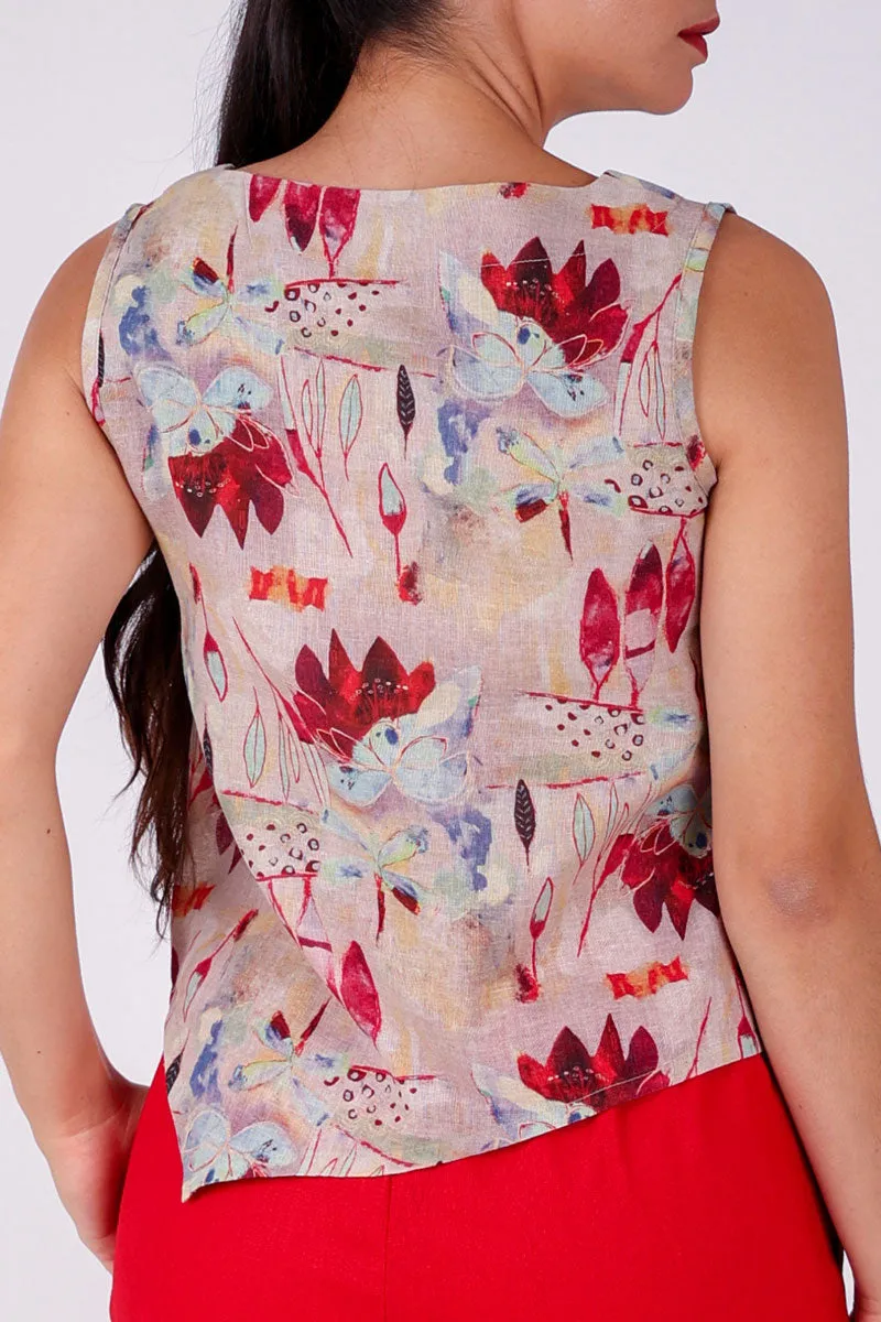 V Top Sleeveless with V Hem Front & Back CL-03