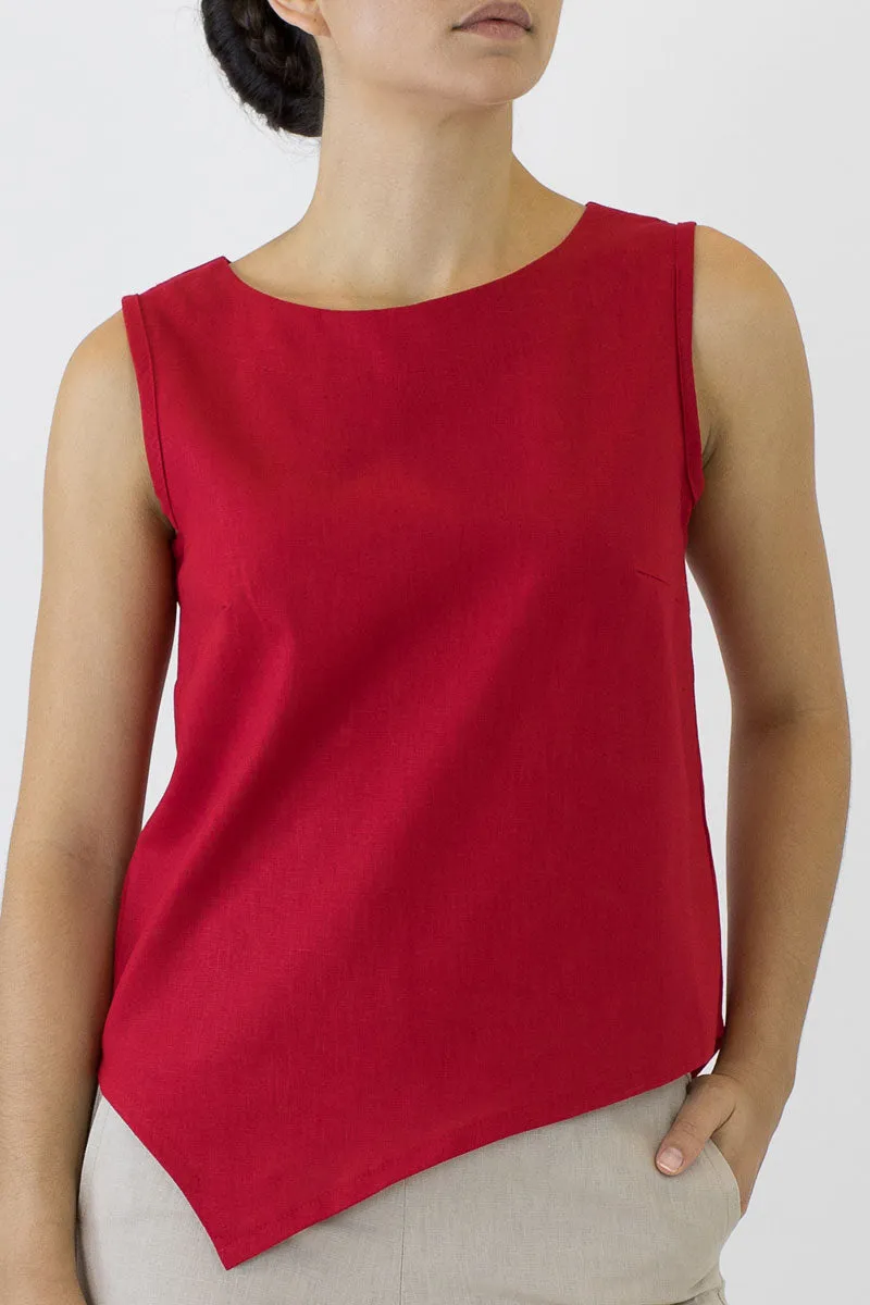 V Top Sleeveless with V Hem Front & Back CL-03