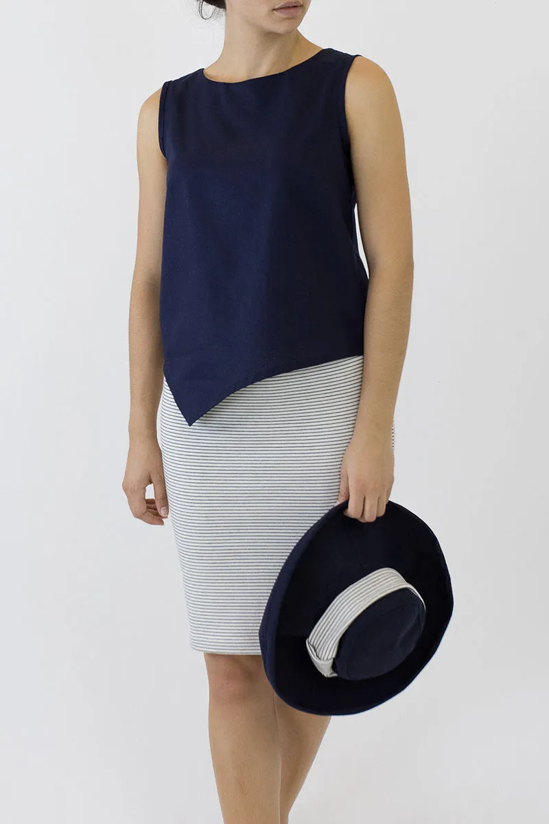 V Top Sleeveless with V Hem Front & Back CL-03