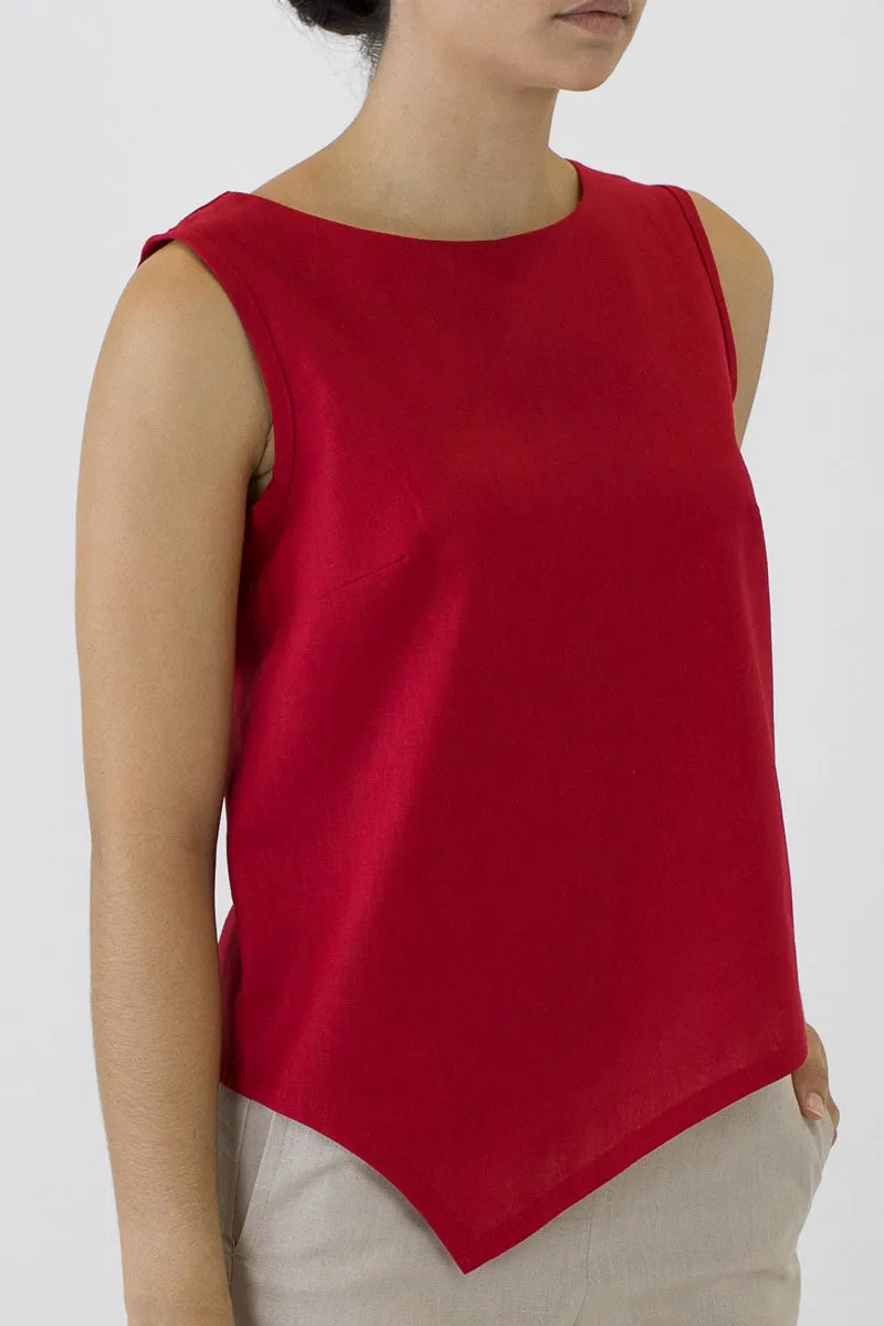 V Top Sleeveless with V Hem Front & Back CL-03