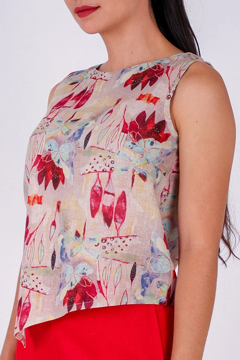 V Top Sleeveless with V Hem Front & Back CL-03