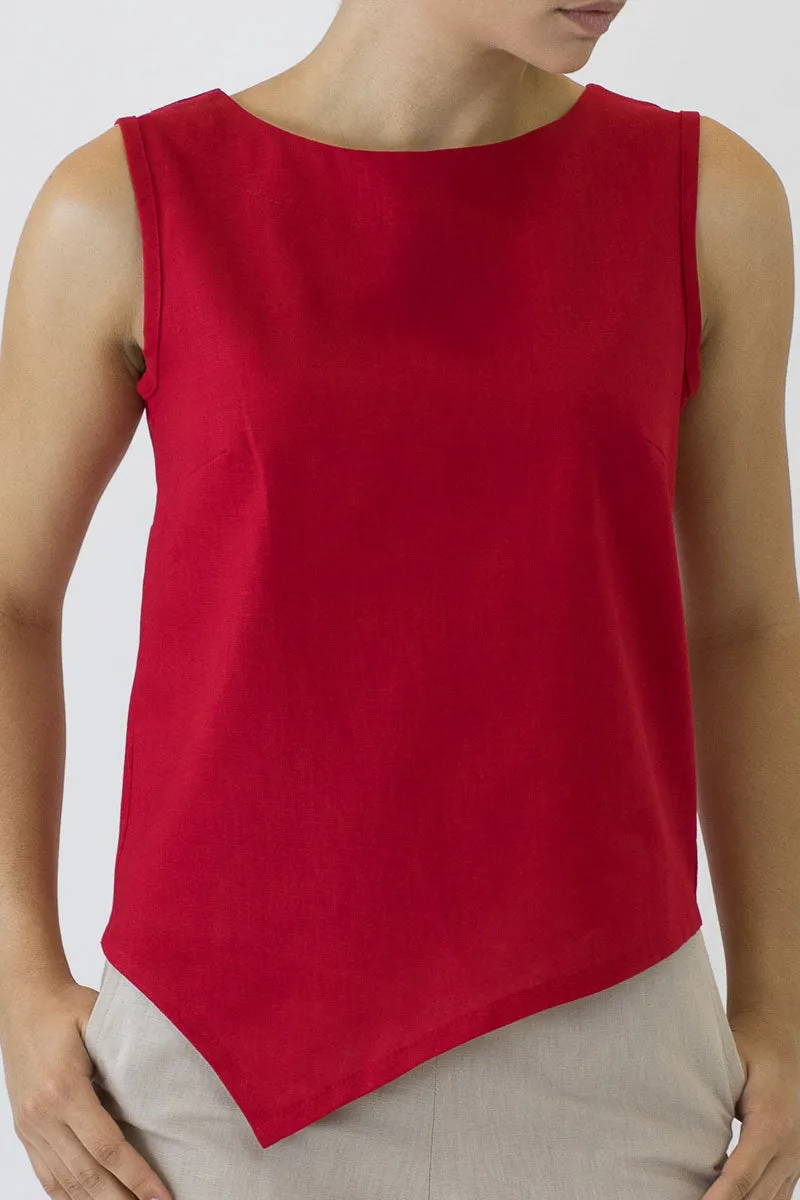 V Top Sleeveless with V Hem Front & Back CL-03