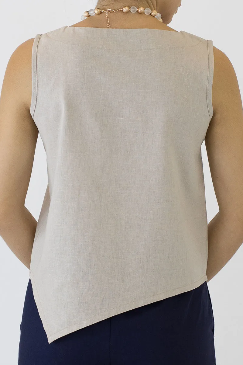 V Top Sleeveless with V Hem Front & Back CL-03