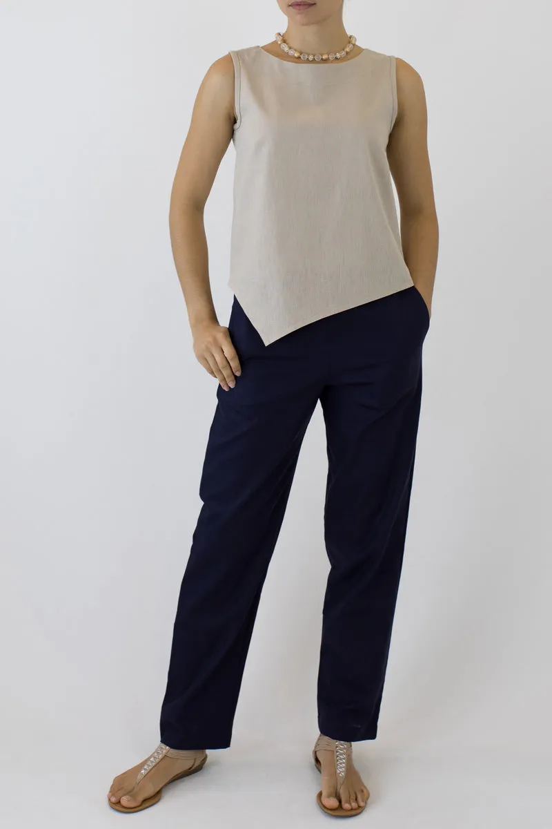 V Top Sleeveless with V Hem Front & Back CL-03
