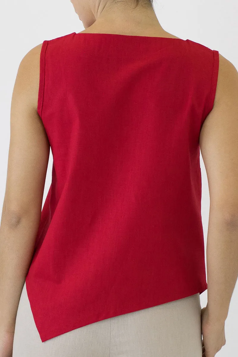 V Top Sleeveless with V Hem Front & Back CL-03
