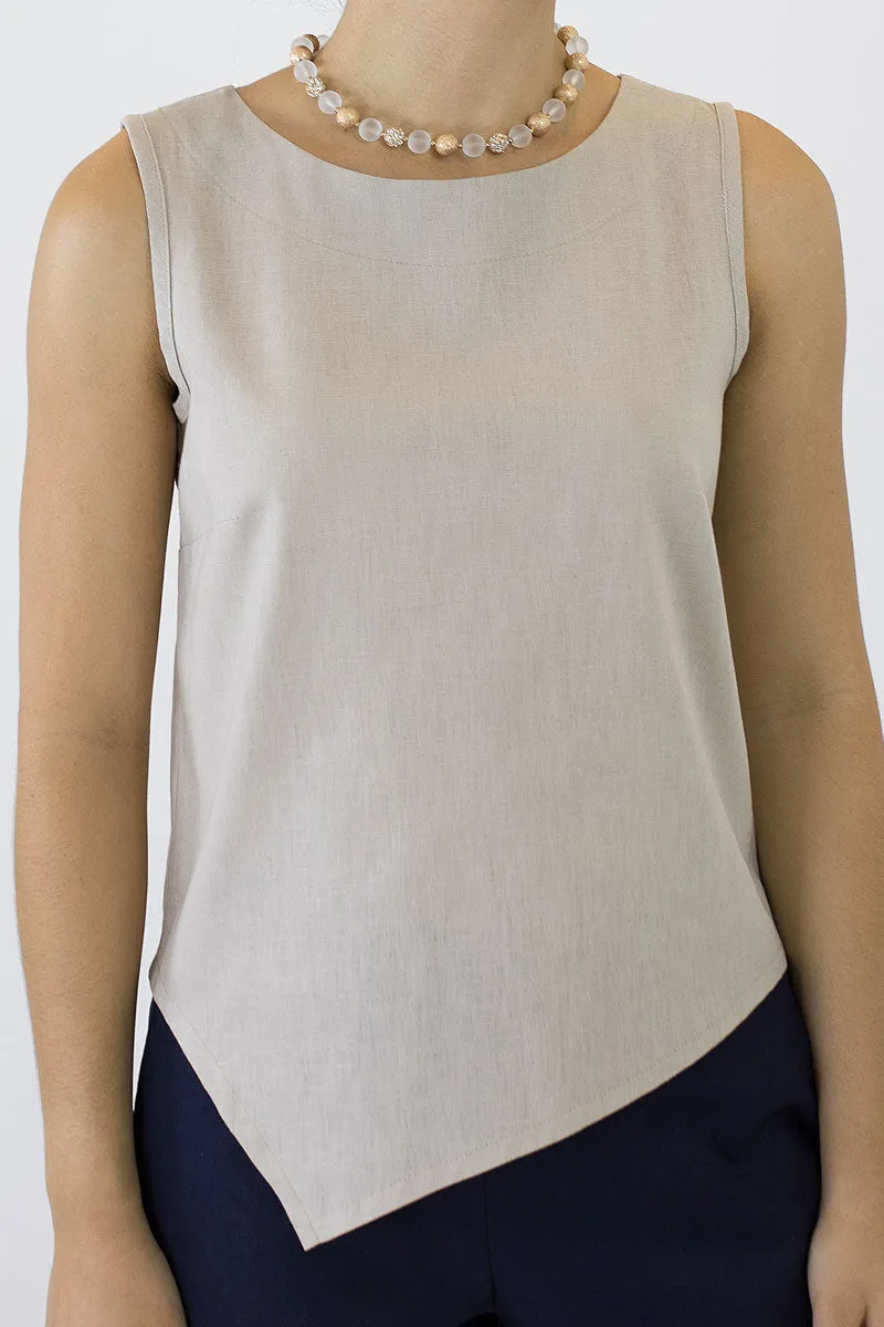 V Top Sleeveless with V Hem Front & Back CL-03