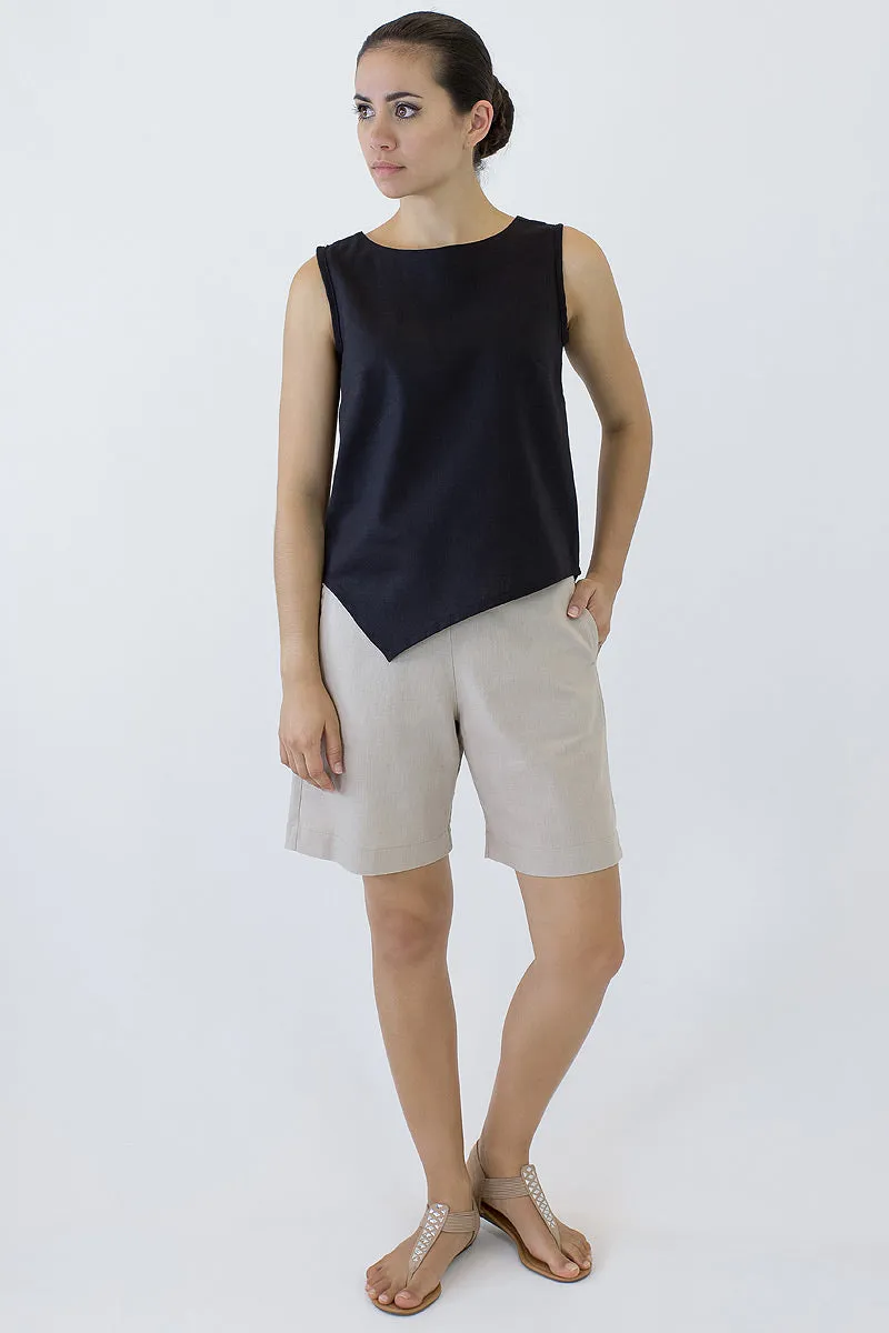 V Top Sleeveless with V Hem Front & Back CL-03