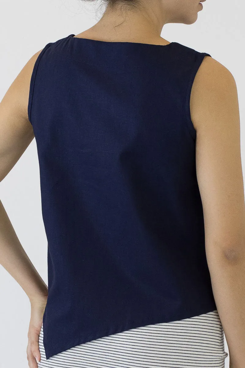 V Top Sleeveless with V Hem Front & Back CL-03
