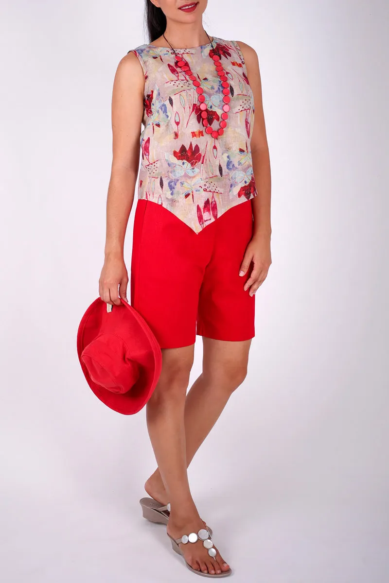 V Top Sleeveless with V Hem Front & Back CL-03