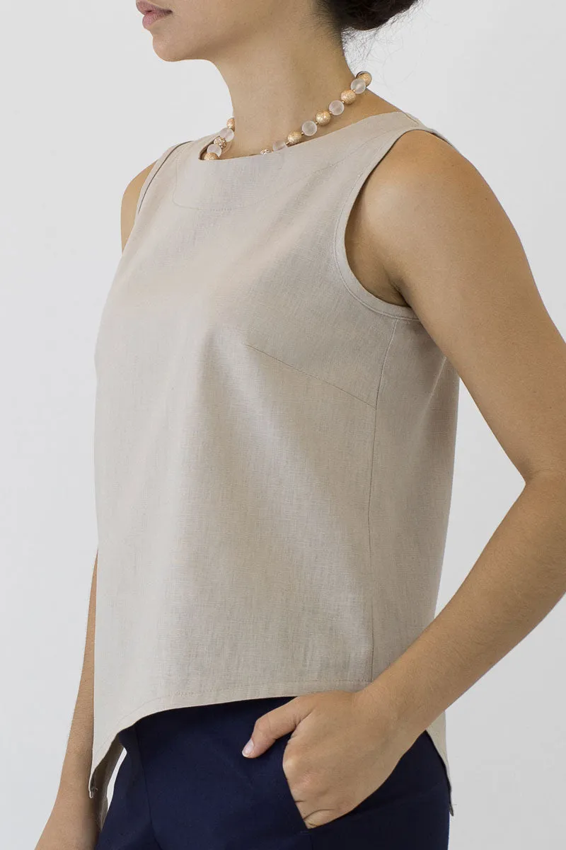 V Top Sleeveless with V Hem Front & Back CL-03