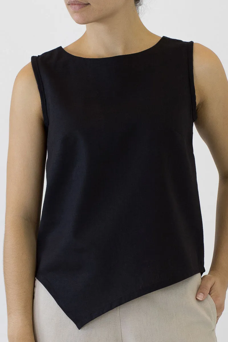 V Top Sleeveless with V Hem Front & Back CL-03