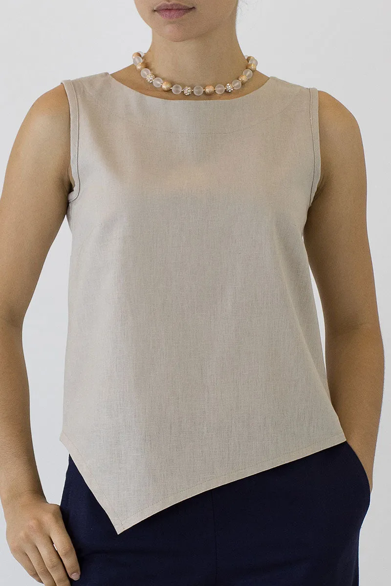 V Top Sleeveless with V Hem Front & Back CL-03