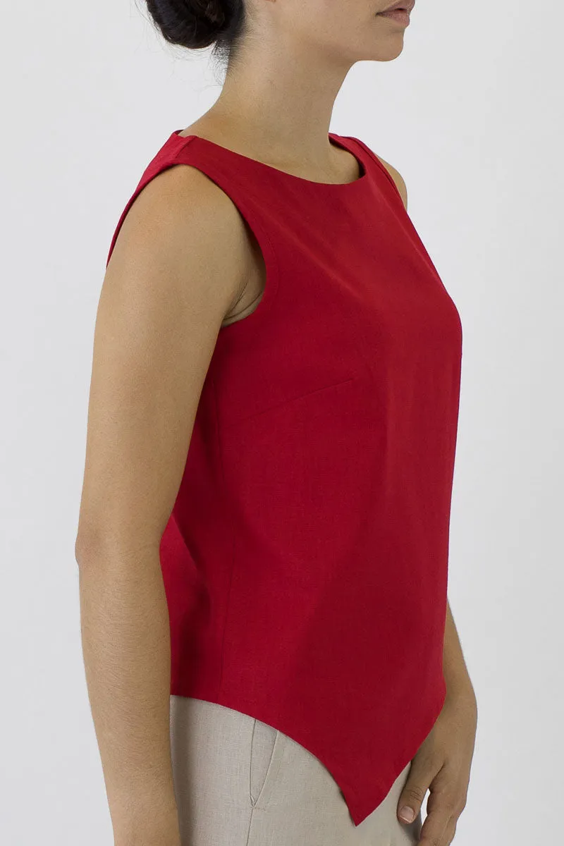 V Top Sleeveless with V Hem Front & Back CL-03