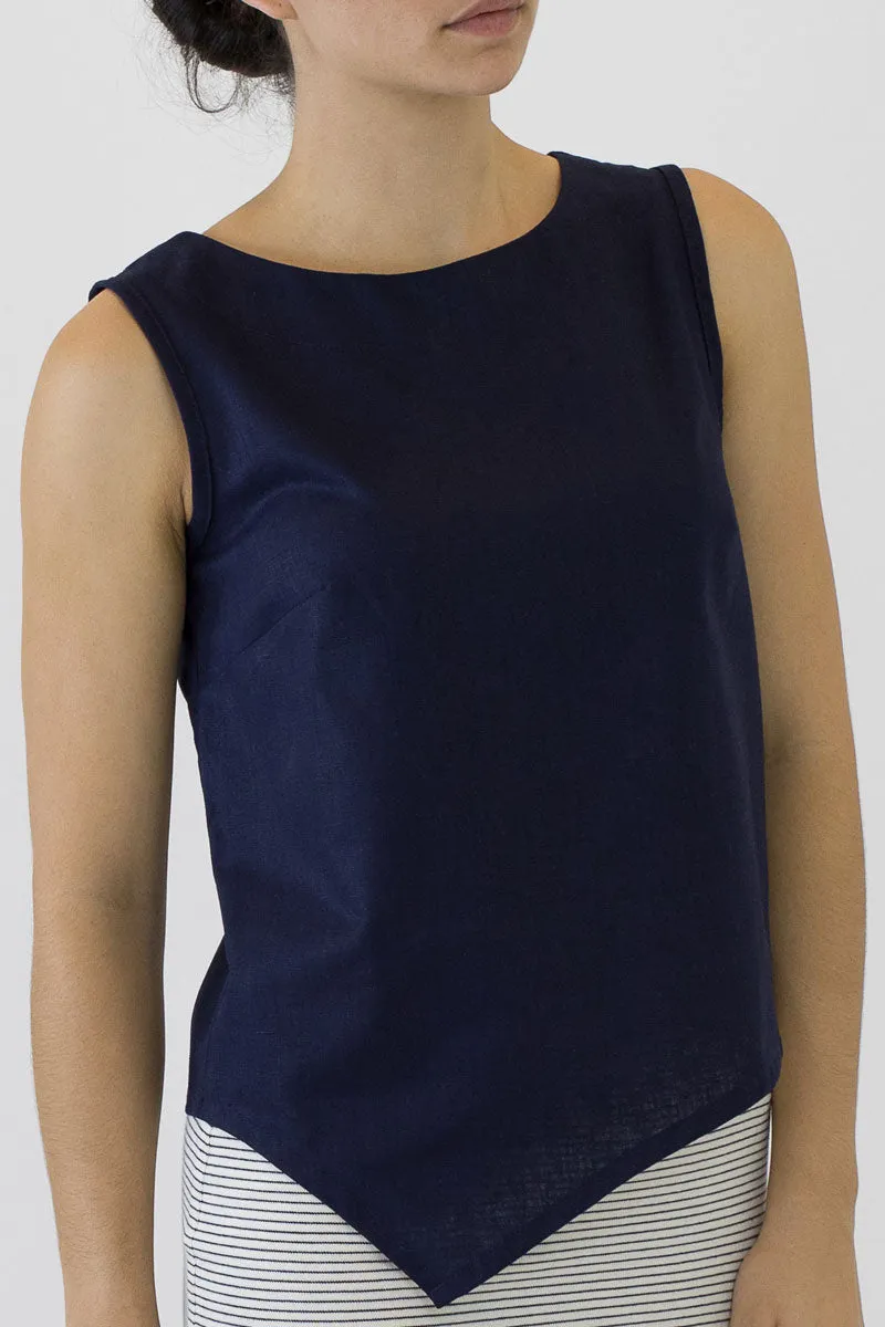 V Top Sleeveless with V Hem Front & Back CL-03