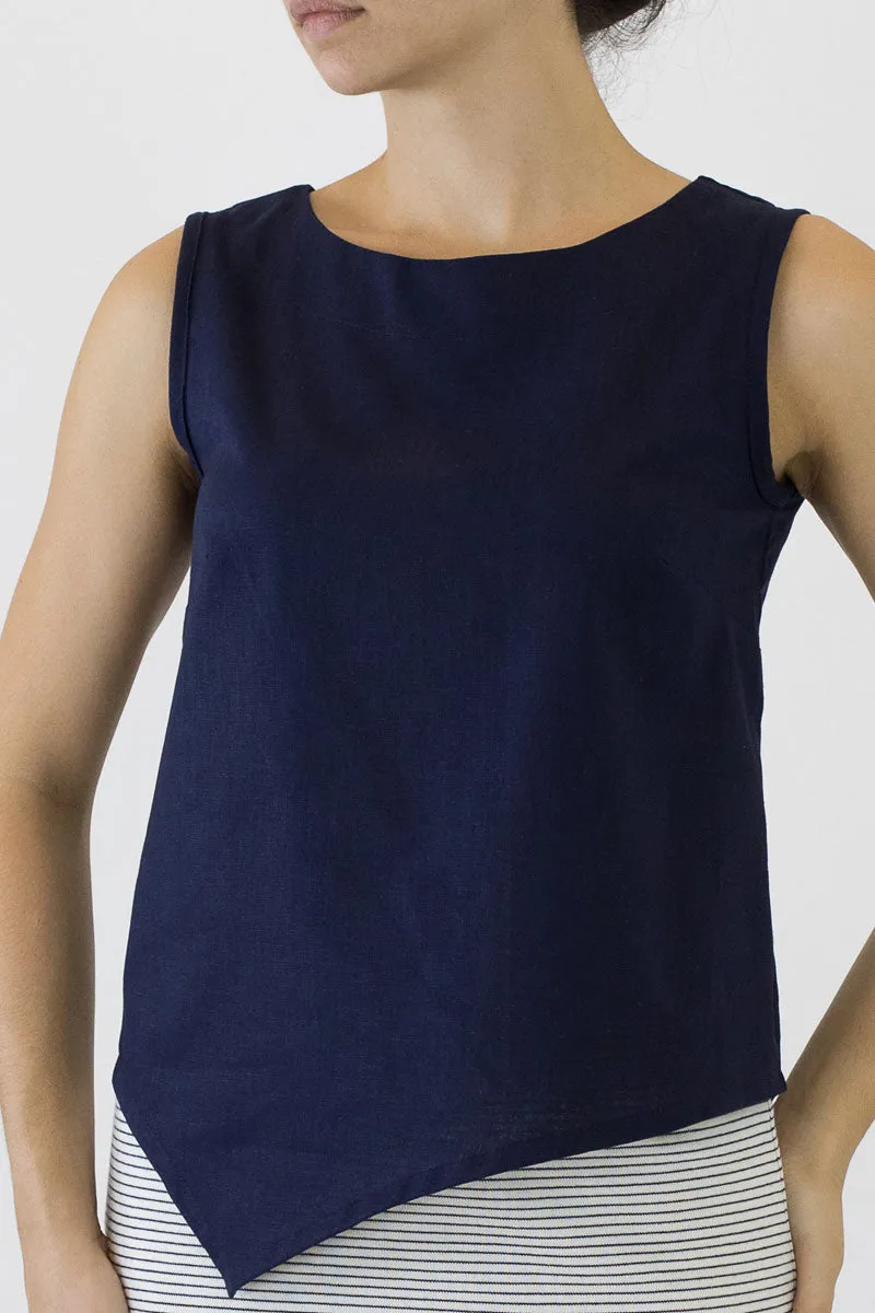 V Top Sleeveless with V Hem Front & Back CL-03