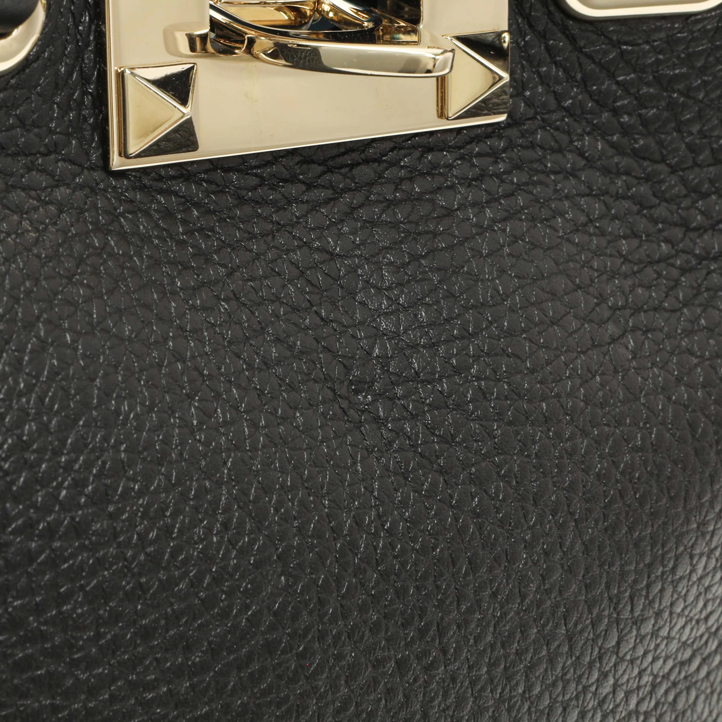 Valentino Black Pebbled Calfskin Rockstud Crossbody Pouch
