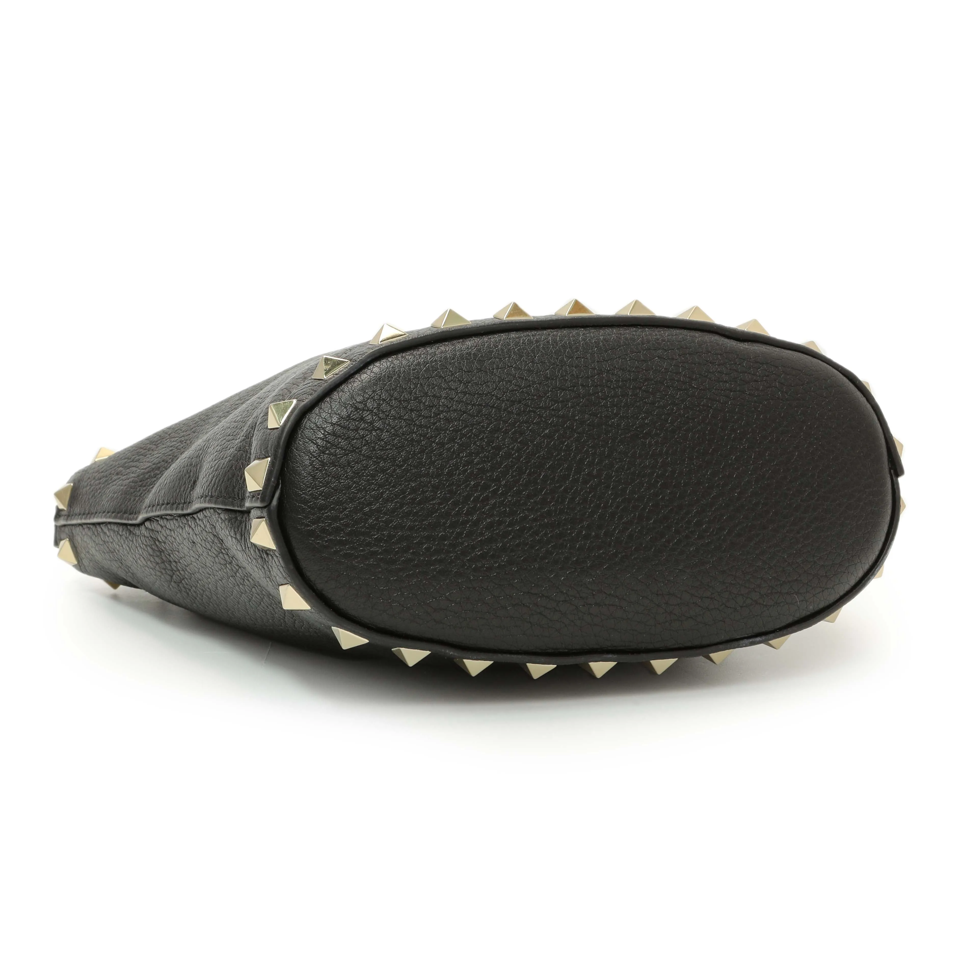 Valentino Black Pebbled Calfskin Rockstud Crossbody Pouch