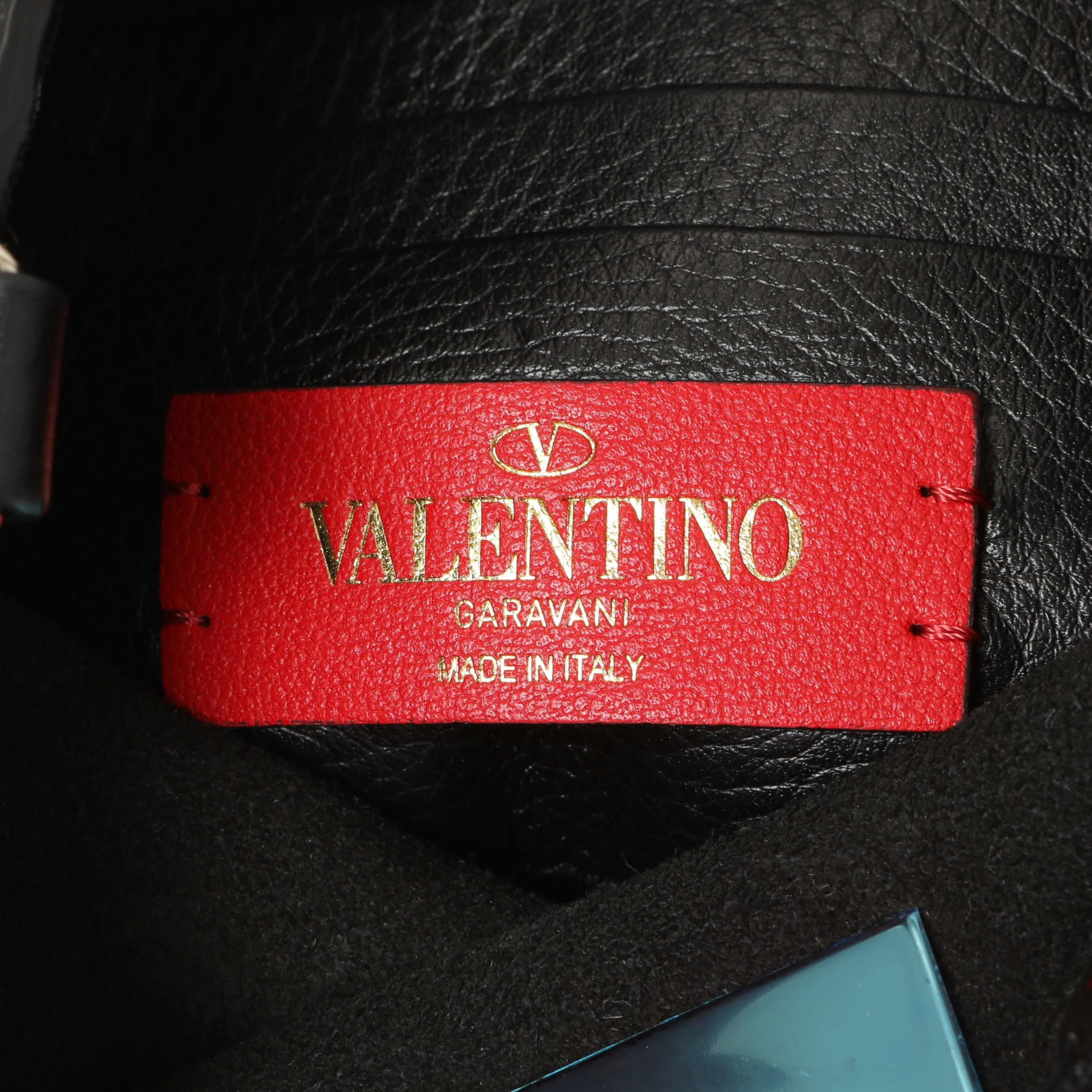 Valentino Black Pebbled Calfskin Rockstud Crossbody Pouch