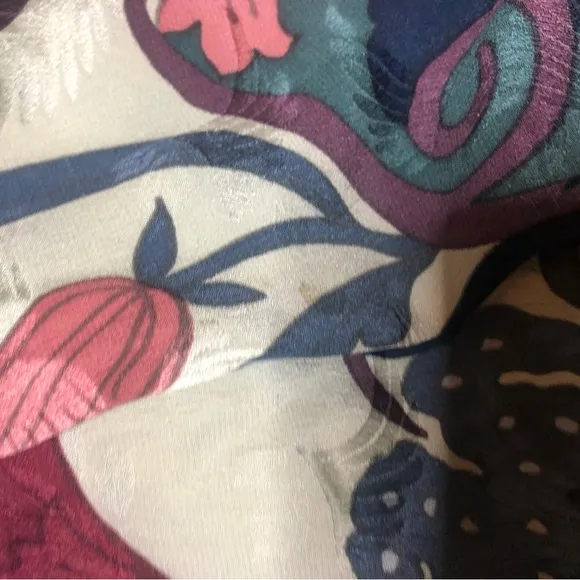Vintage 100% Silk Floral Green Print Skirt - Umi Collection