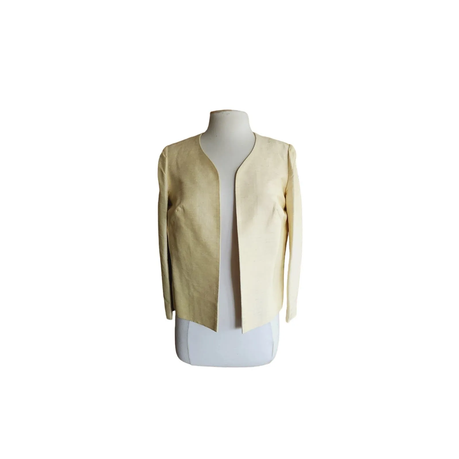 Vintage 60s Yellow Silk Blazer Jacket Star of Siam