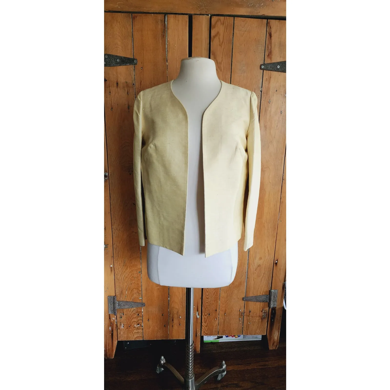 Vintage 60s Yellow Silk Blazer Jacket Star of Siam