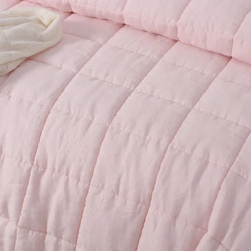 Vintage Design Lilac French Linen Coverlet Set
