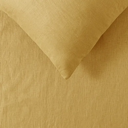 Vintage Design Ochre French Linen Quilt Cover Set