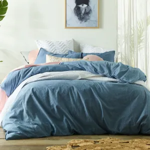 Vintage Design Stonewashed Denim Linen Cotton Quilt Cover Sets