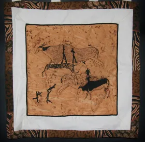Wall Hanging African Bushman Cave Art 25" X 29"