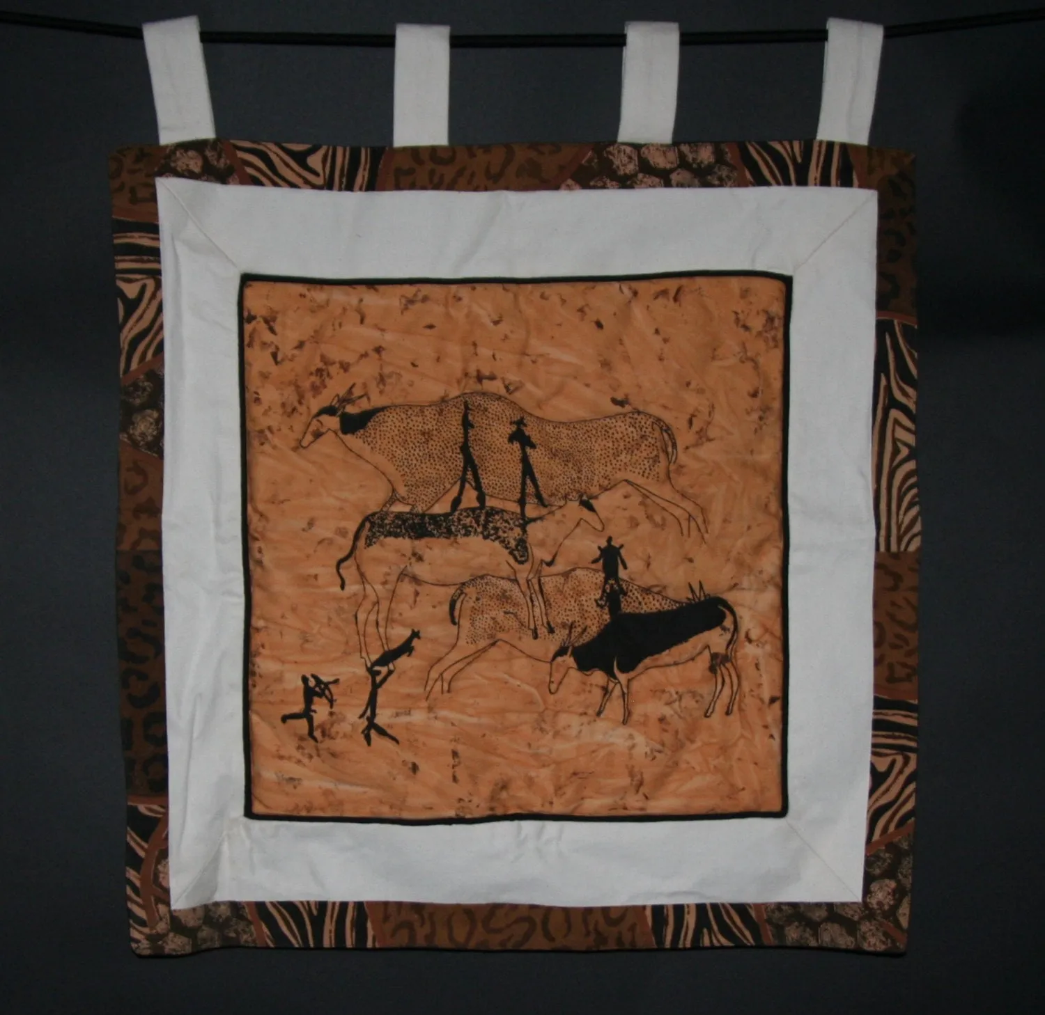 Wall Hanging African Bushman Cave Art 25" X 29"