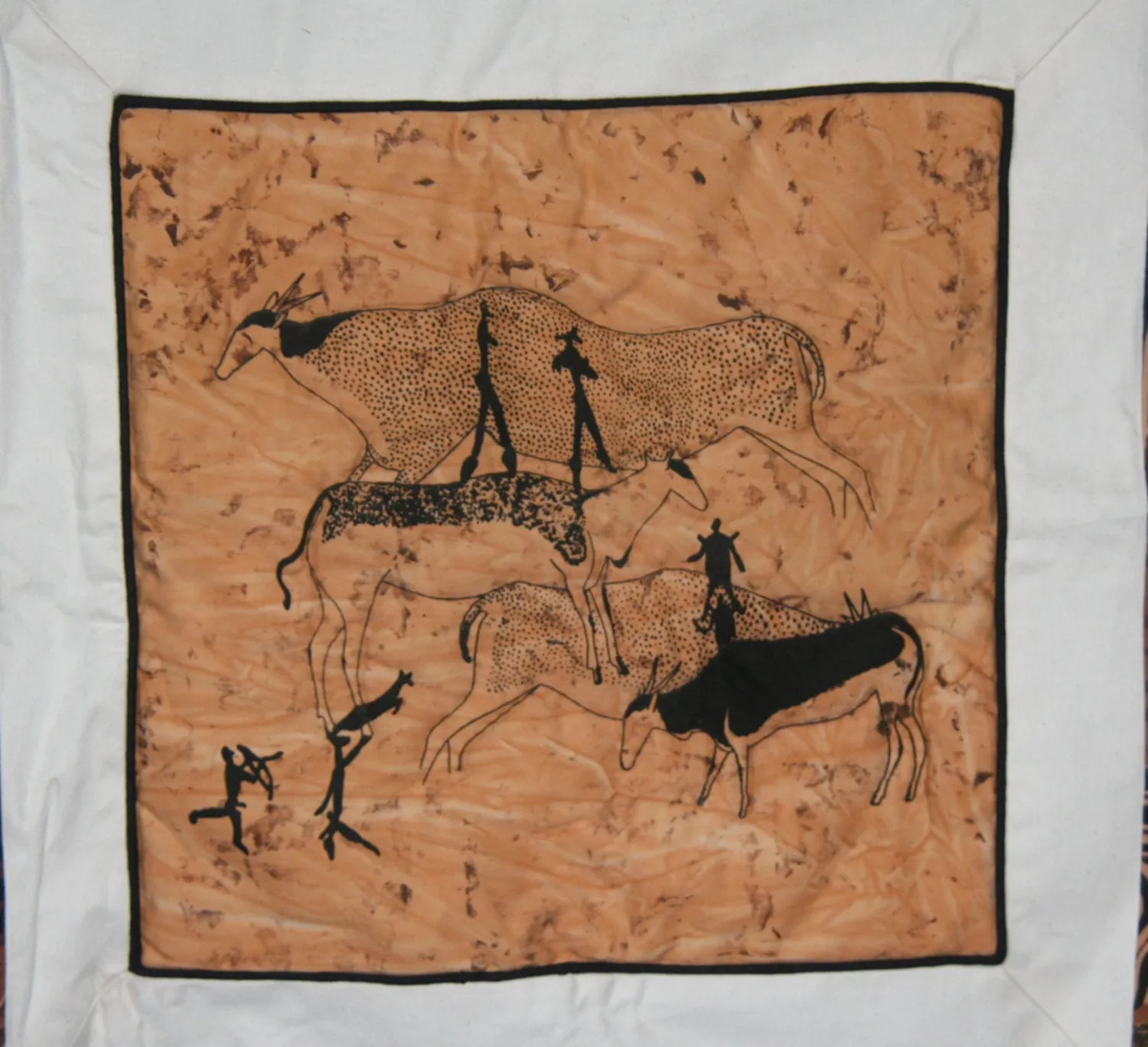 Wall Hanging African Bushman Cave Art 25" X 29"