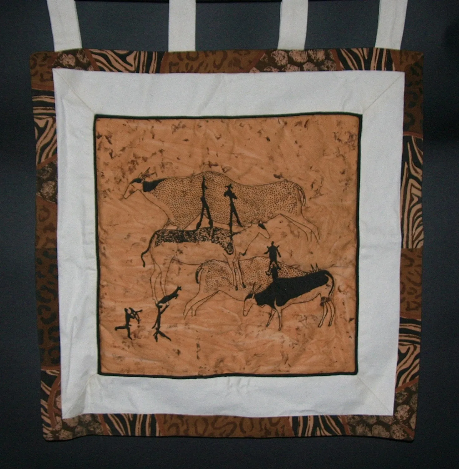 Wall Hanging African Bushman Cave Art 25" X 29"