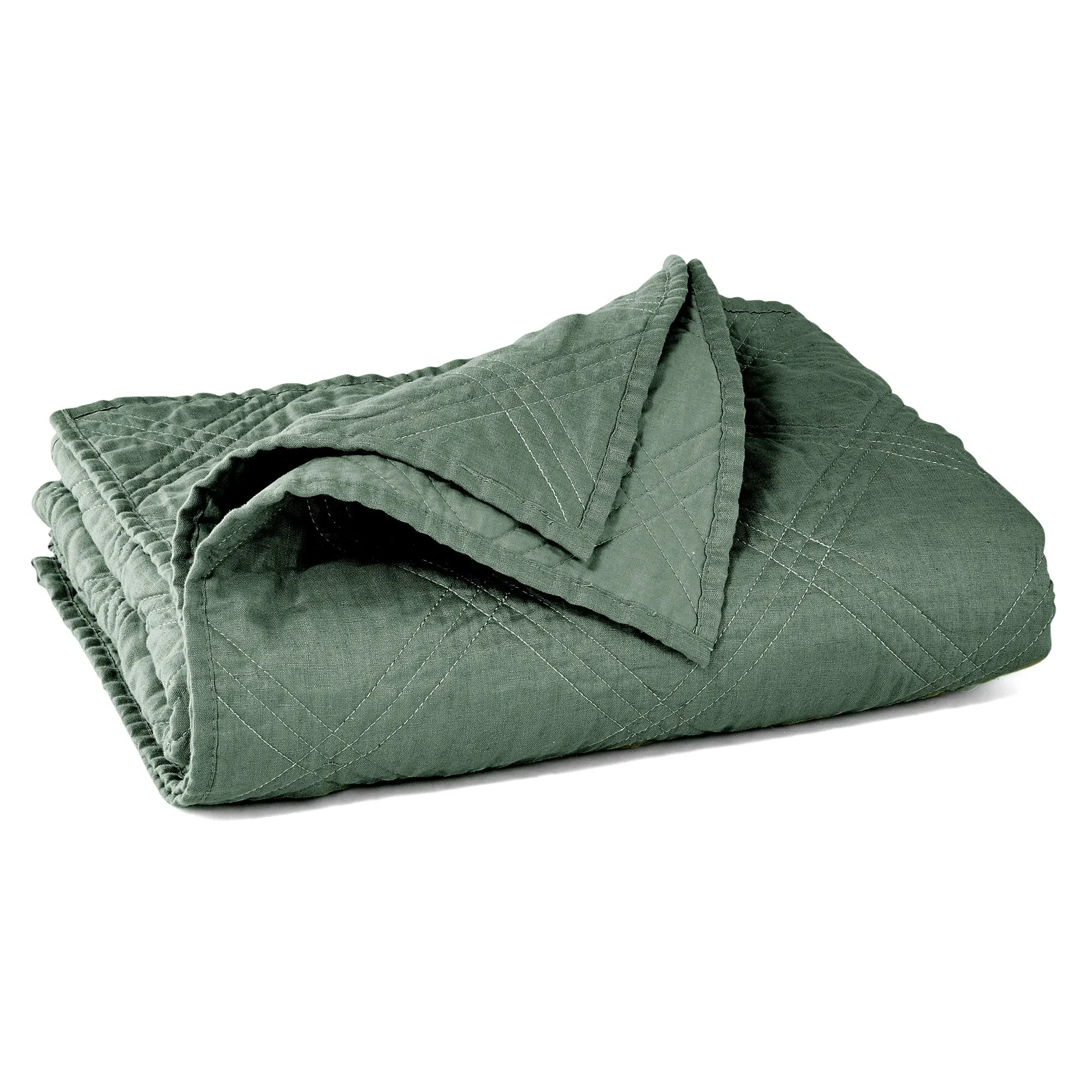Washed Linen Quilted Throw