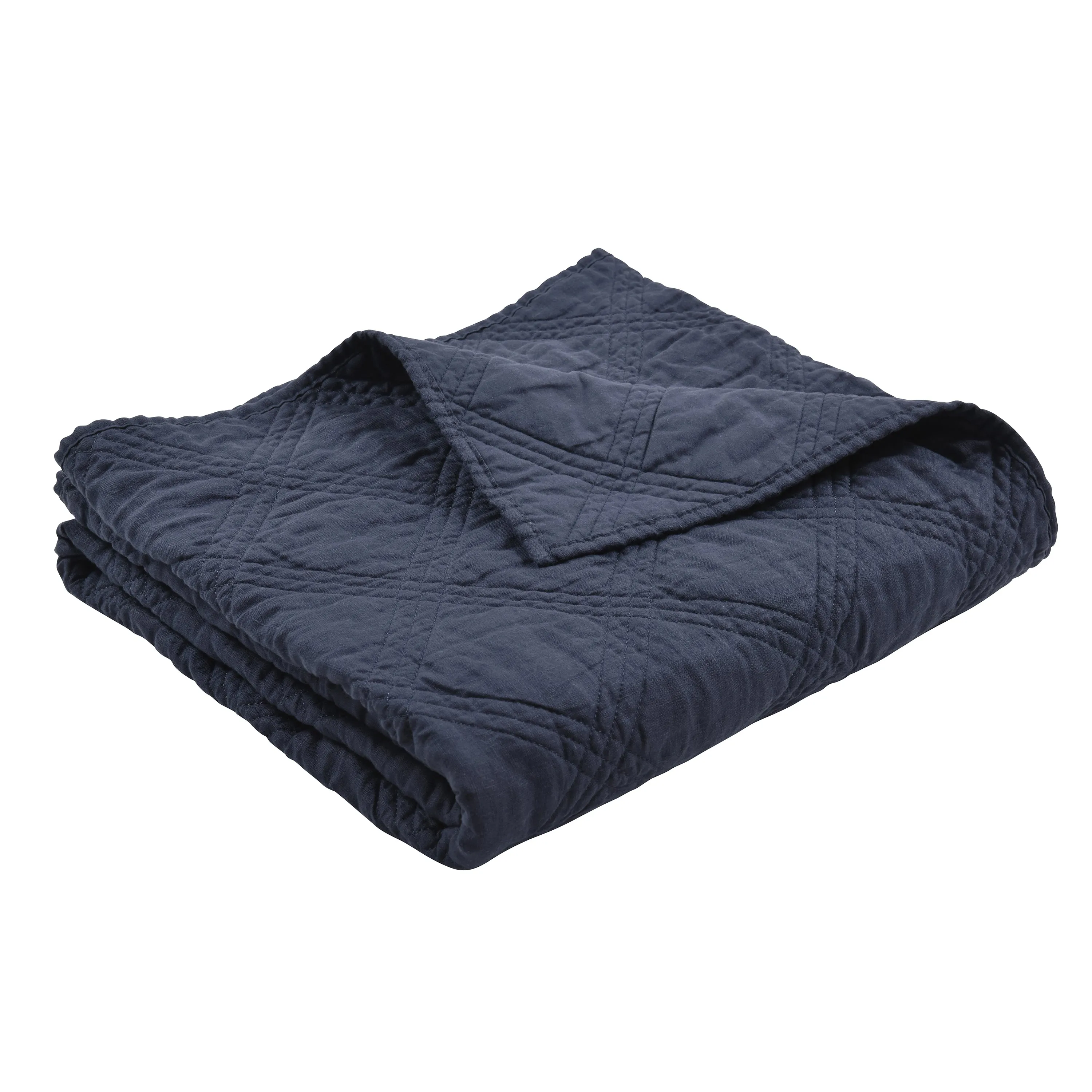 Washed Linen Quilted Throw