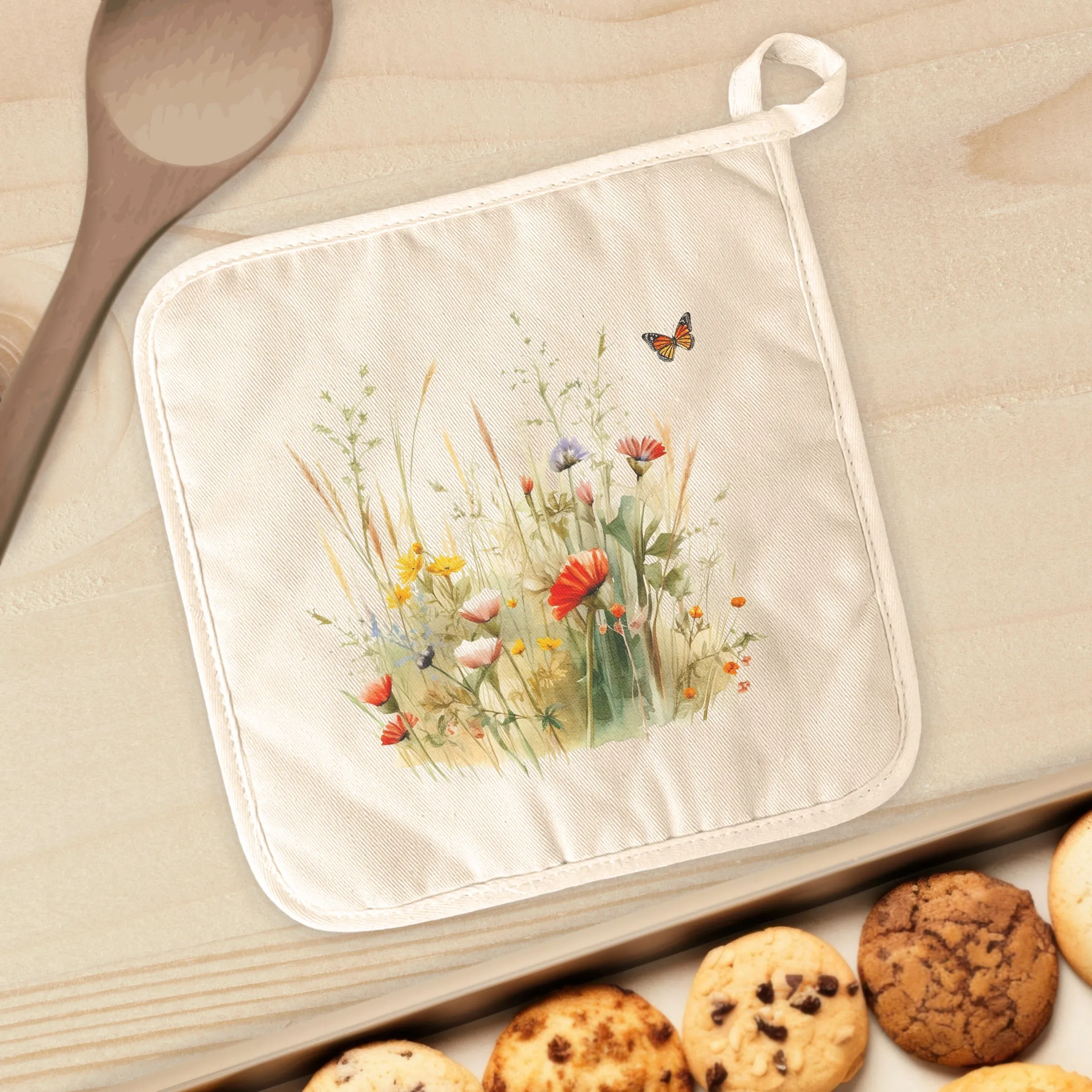 Watercolor Wildflower Grass - Cotton Pot Holder