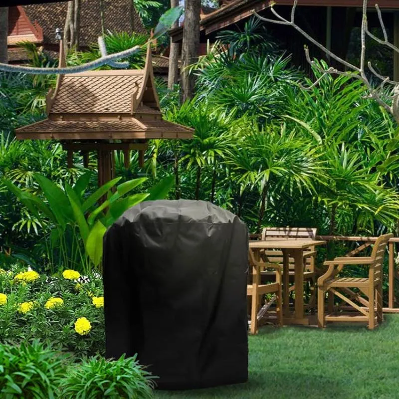 Waterproof Bbq Grill Cover - Anti-Uv Dust-Proof 210D Oxford Cloth - 58X77Cm - Black