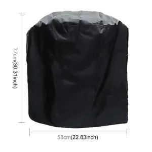 Waterproof Bbq Grill Cover - Anti-Uv Dust-Proof 210D Oxford Cloth - 58X77Cm - Black