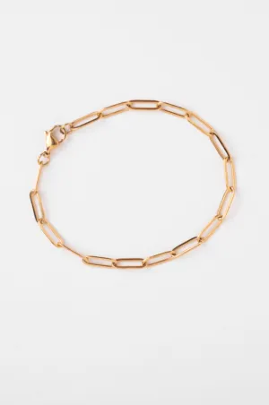 Waterproof Gold Dainty Paperclip Bracelet