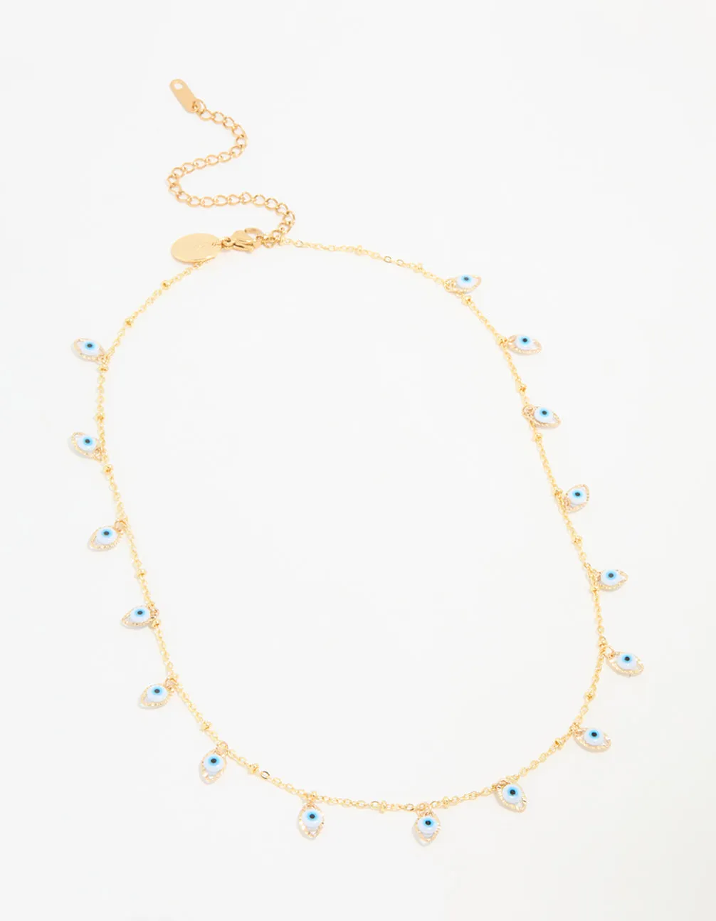 Waterproof Gold Plated Stainless Steel Evil Eye Necklace