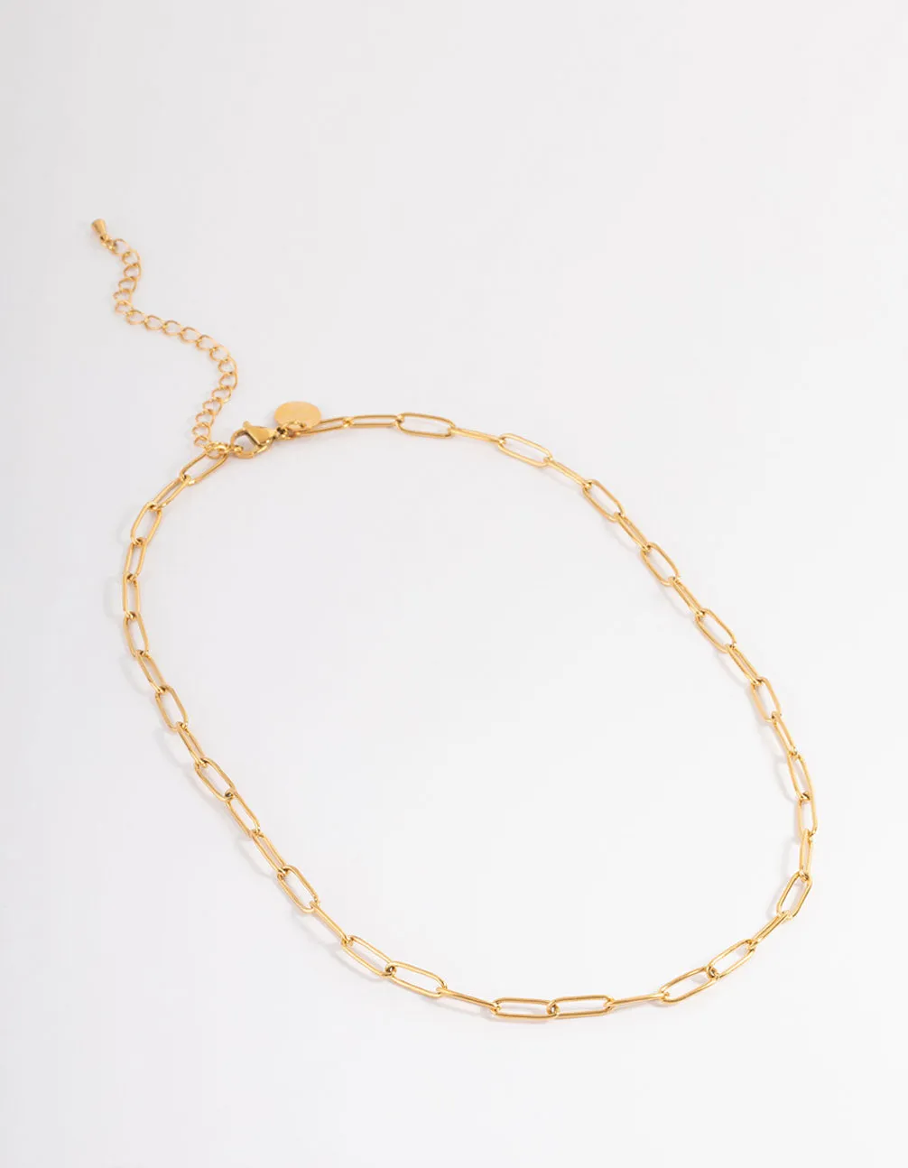 Waterproof Gold Plated Stainless Steel Open Oval Link Necklace