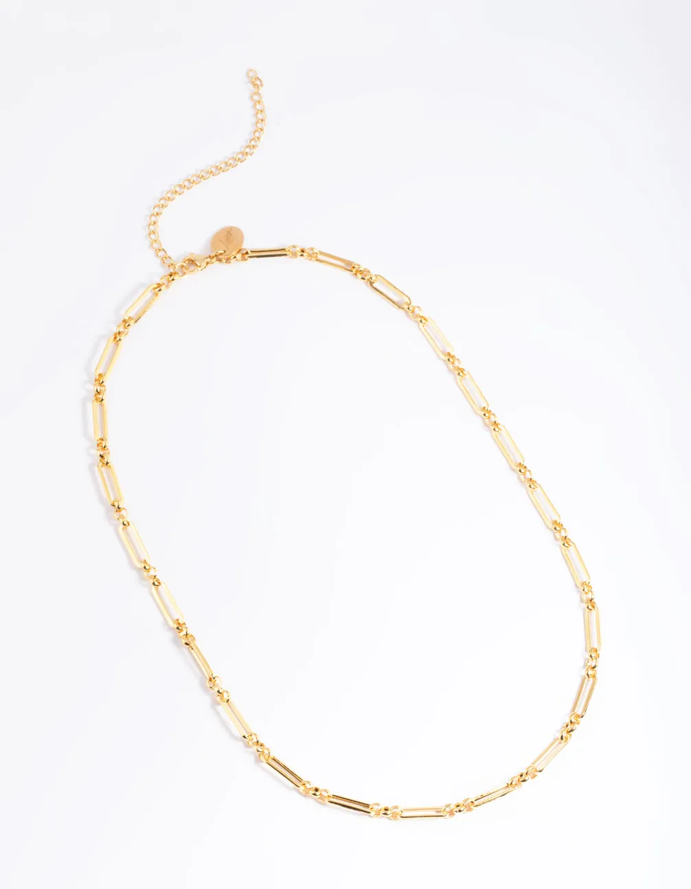 Waterproof Gold Plated Stainless Steel Open Oval Link Necklace