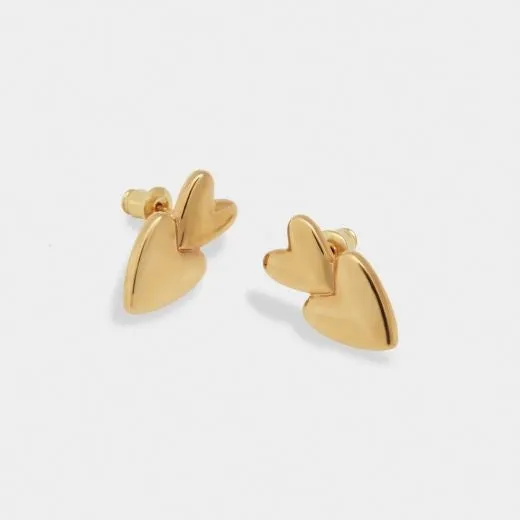 Waterproof Gold Verified transactions Loxton Coated Heart - Massive discount - Stud Double EROS Katie Earrings: