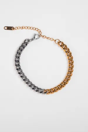 Waterproof Mixed Metal Cuban Chain Bracelet