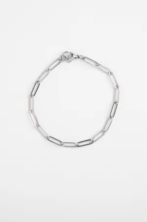 Waterproof Silver Dainty Paperclip Bracelet