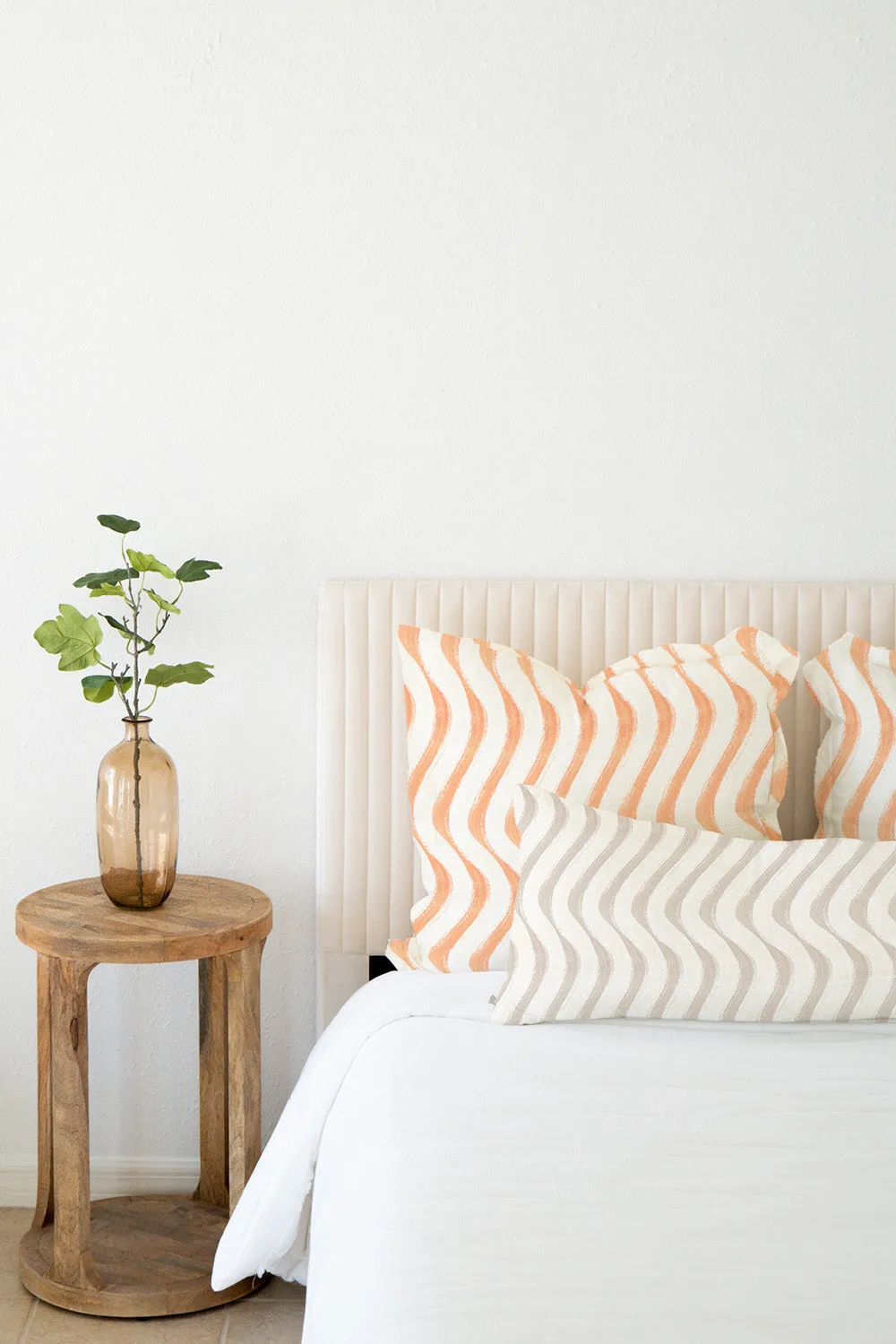Wavy Stripe Pillow - Peach