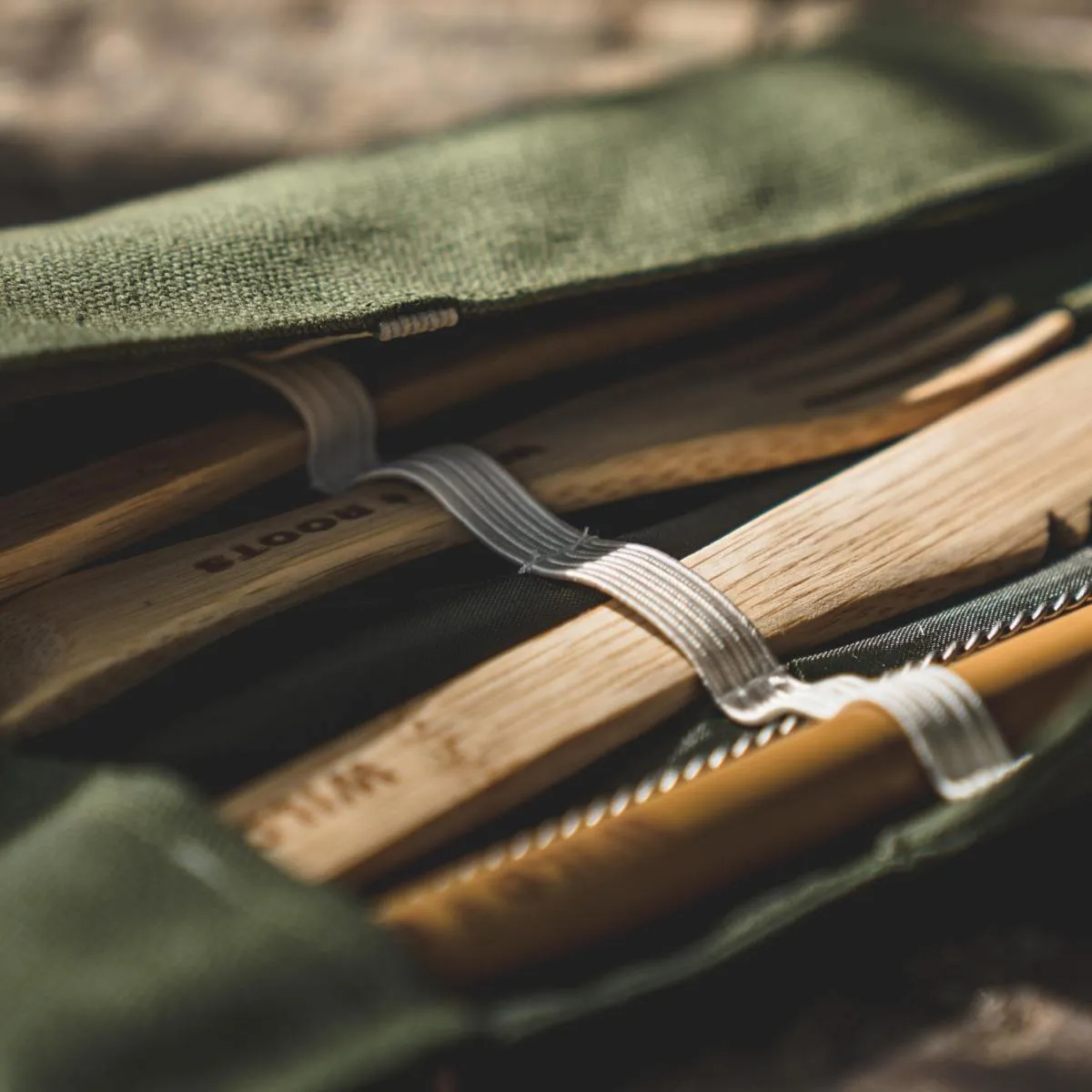 Wild Roots Natural Bamboo Cutlery Set - Purple
