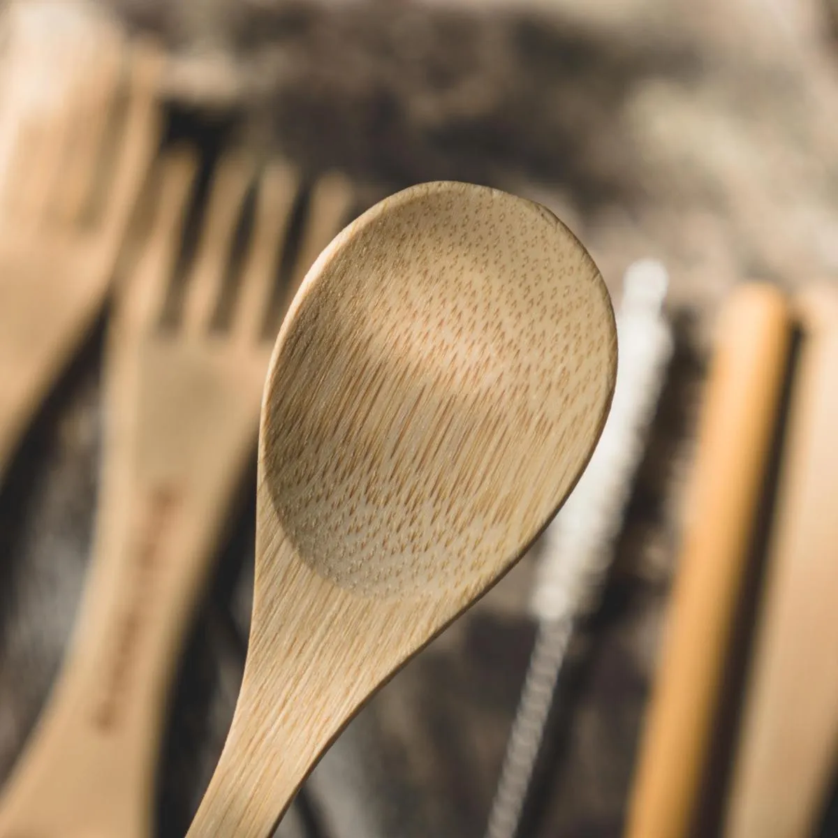 Wild Roots Natural Bamboo Cutlery Set - Purple