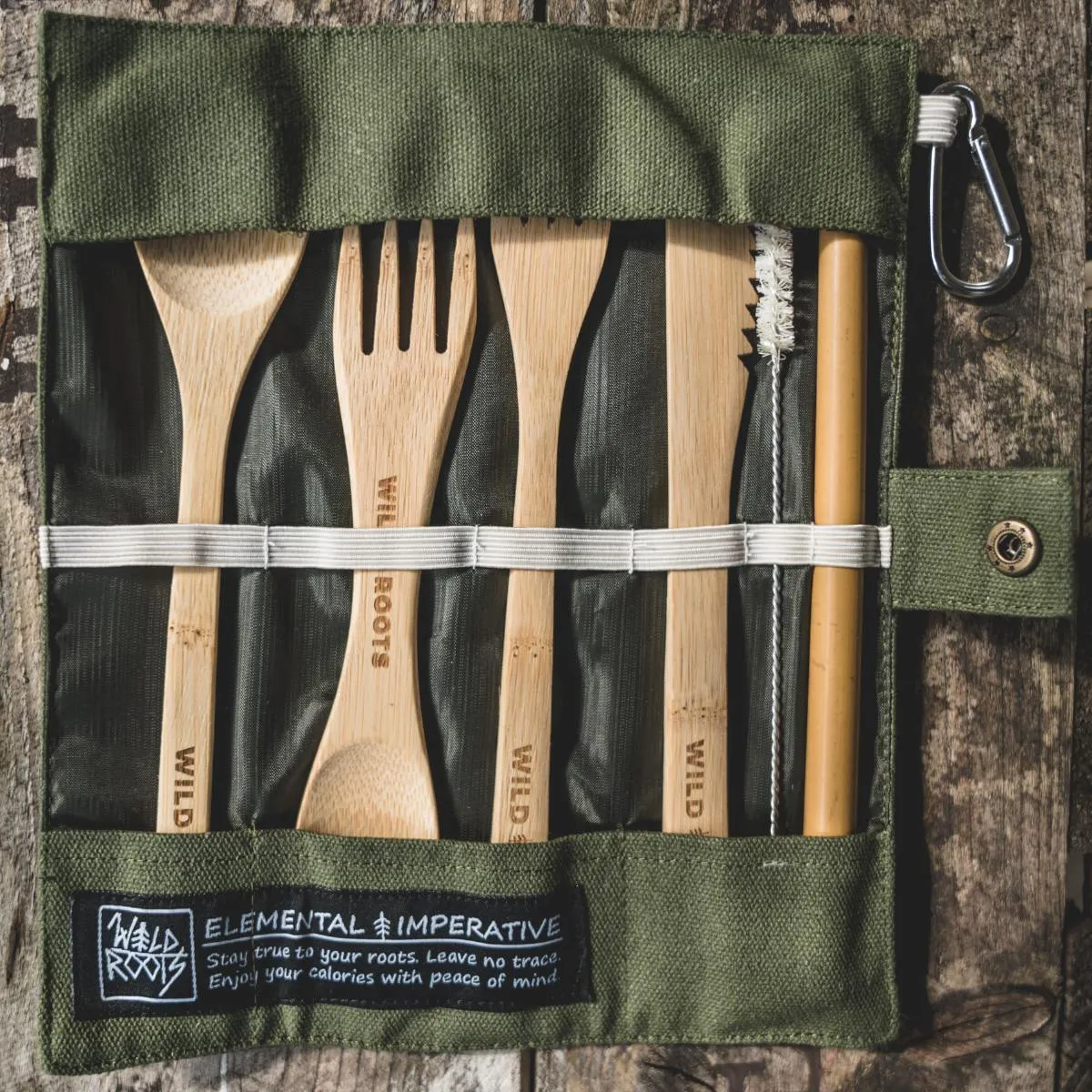 Wild Roots Natural Bamboo Cutlery Set - Purple